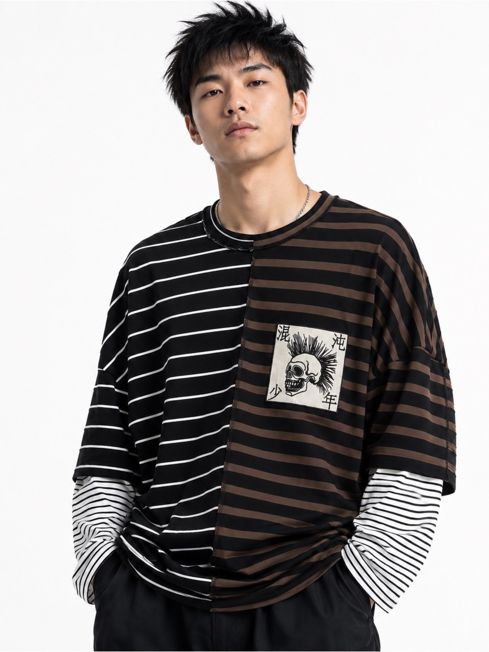 KIDILL Chaos Border Oversized T-Shirt | Japan Punk Streetwear | Men’s L/XL NWOT - Picture 1 of 13